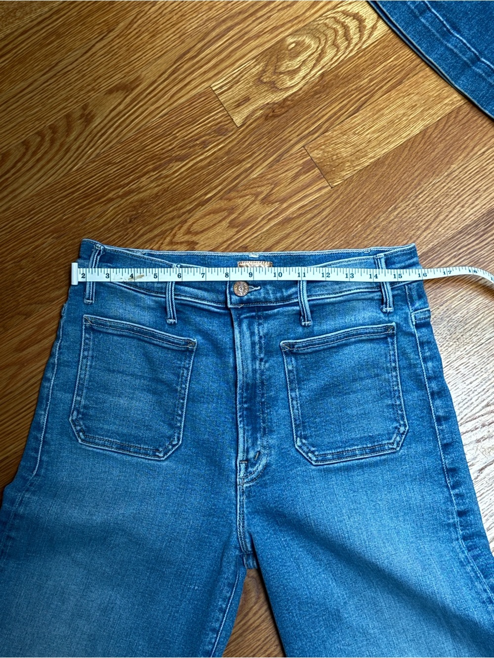 MOTHER Wide Leg Flare Jeans in Sneak Peek - Picture 4 of 16